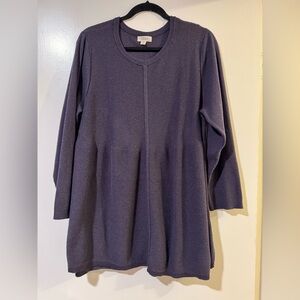 Style & Co 3x long sleeve knit purple sweater with slight peplum